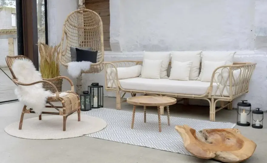 Salon bohème chic - Équilibre parfait sans surcharger