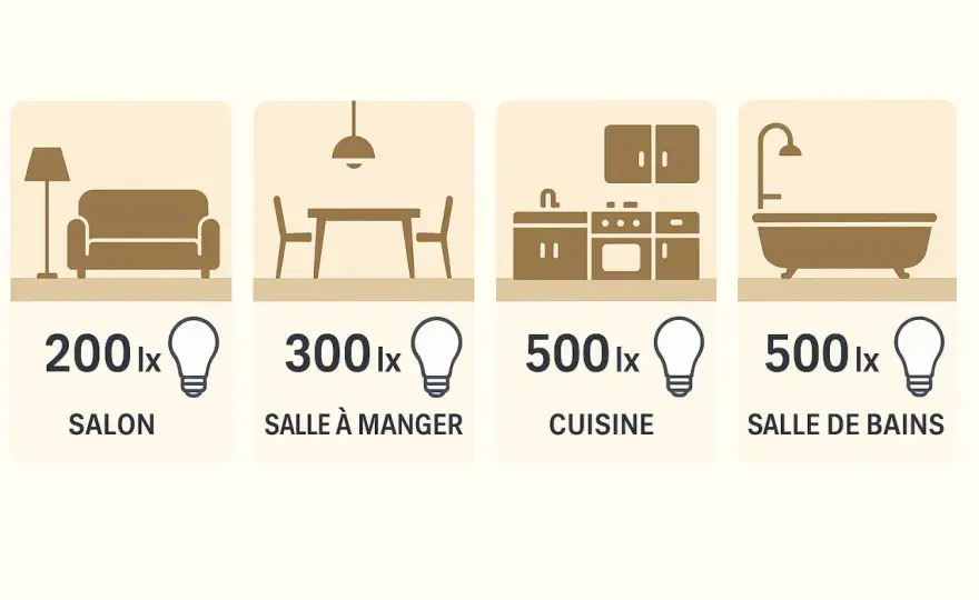 Éclairage parfait - Calculez les lumens par pièce