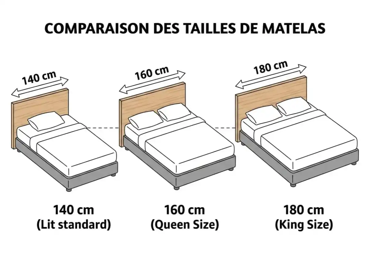 Lit double 140, 160 ou 180 cm - quelle taille choisir ?