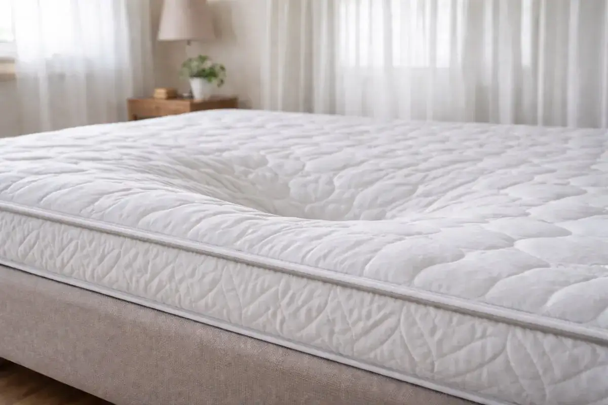 Un matelas neuf se creuse, formant un creux au centre. Ce ph&eacute;nom&egrave;ne peut survenir pour diverses raisons, comme un soutien insuffisant ou une mauvaise qualit&eacute; des mat&eacute;riaux.